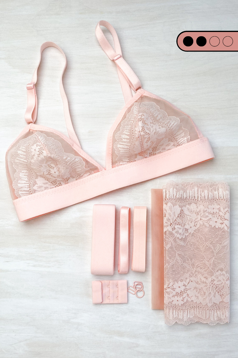 Jordy Bralette Kit | Stretch Lace | Pink Marshmallow – Emerald Erin