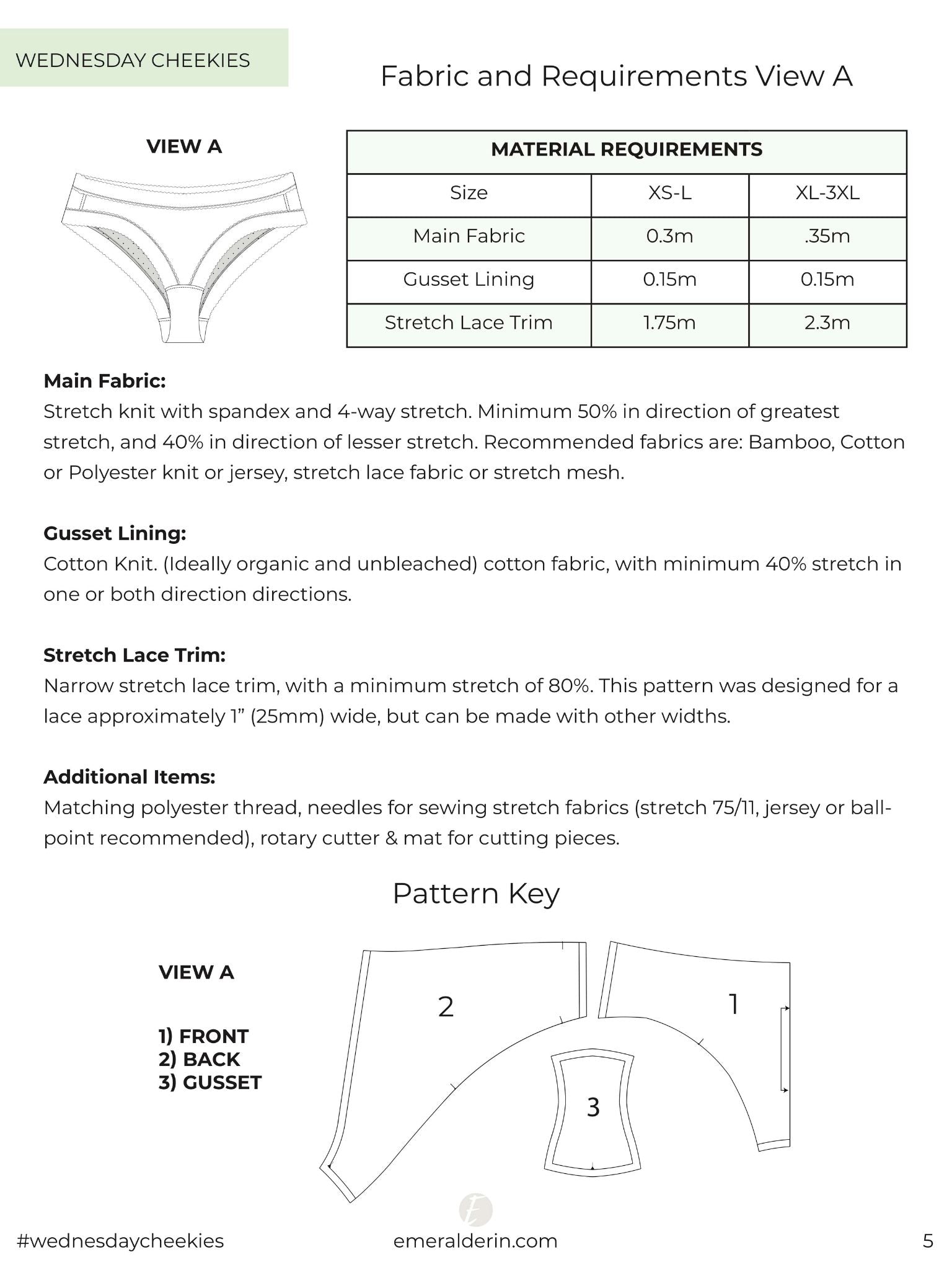 Cheeky Pattern Sewing Pattern PDF | Wednesday Cheekies – Emerald Erin