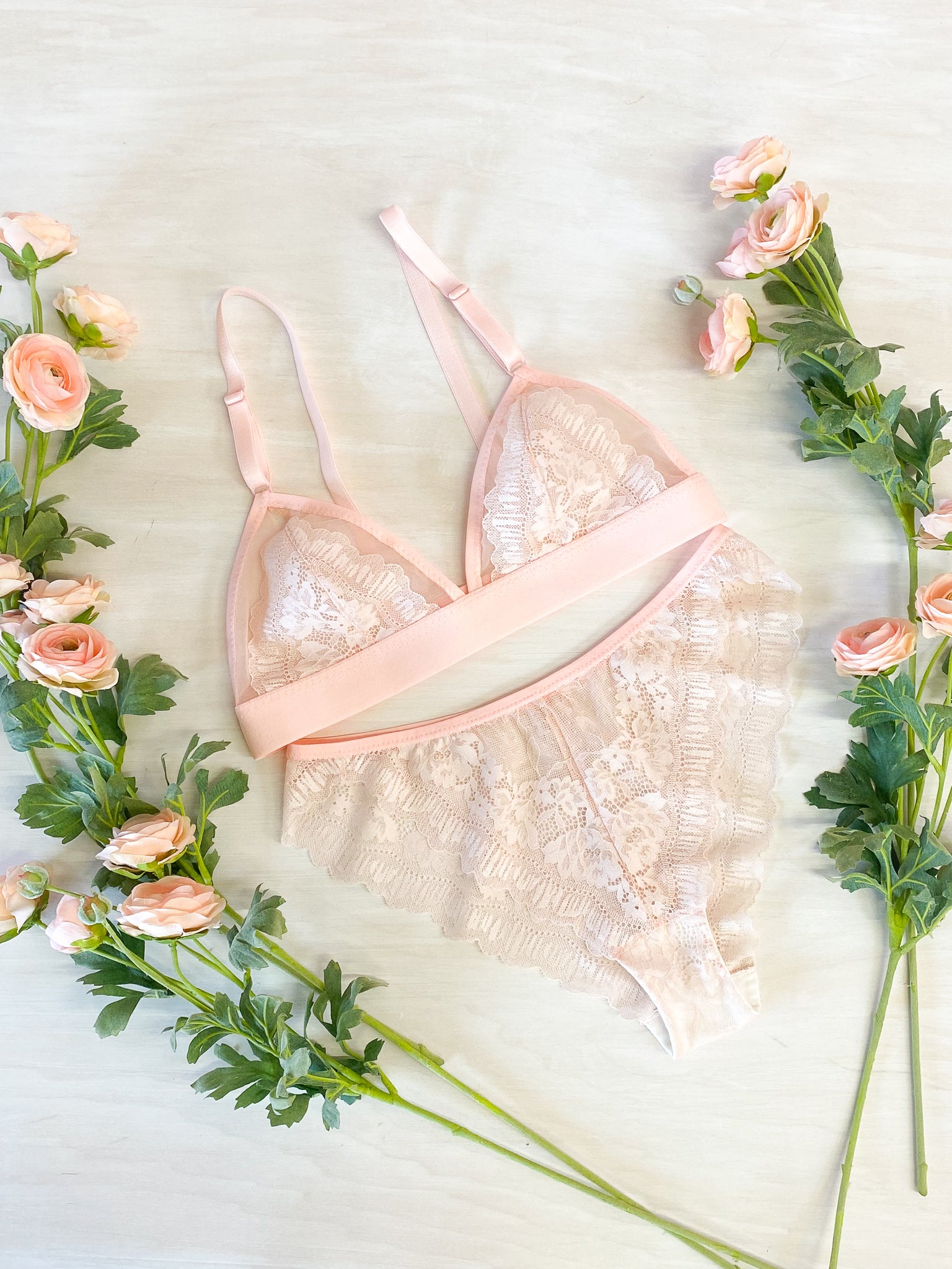 Jordy Bralette Kit | Stretch Lace | Pink Marshmallow – Emerald Erin