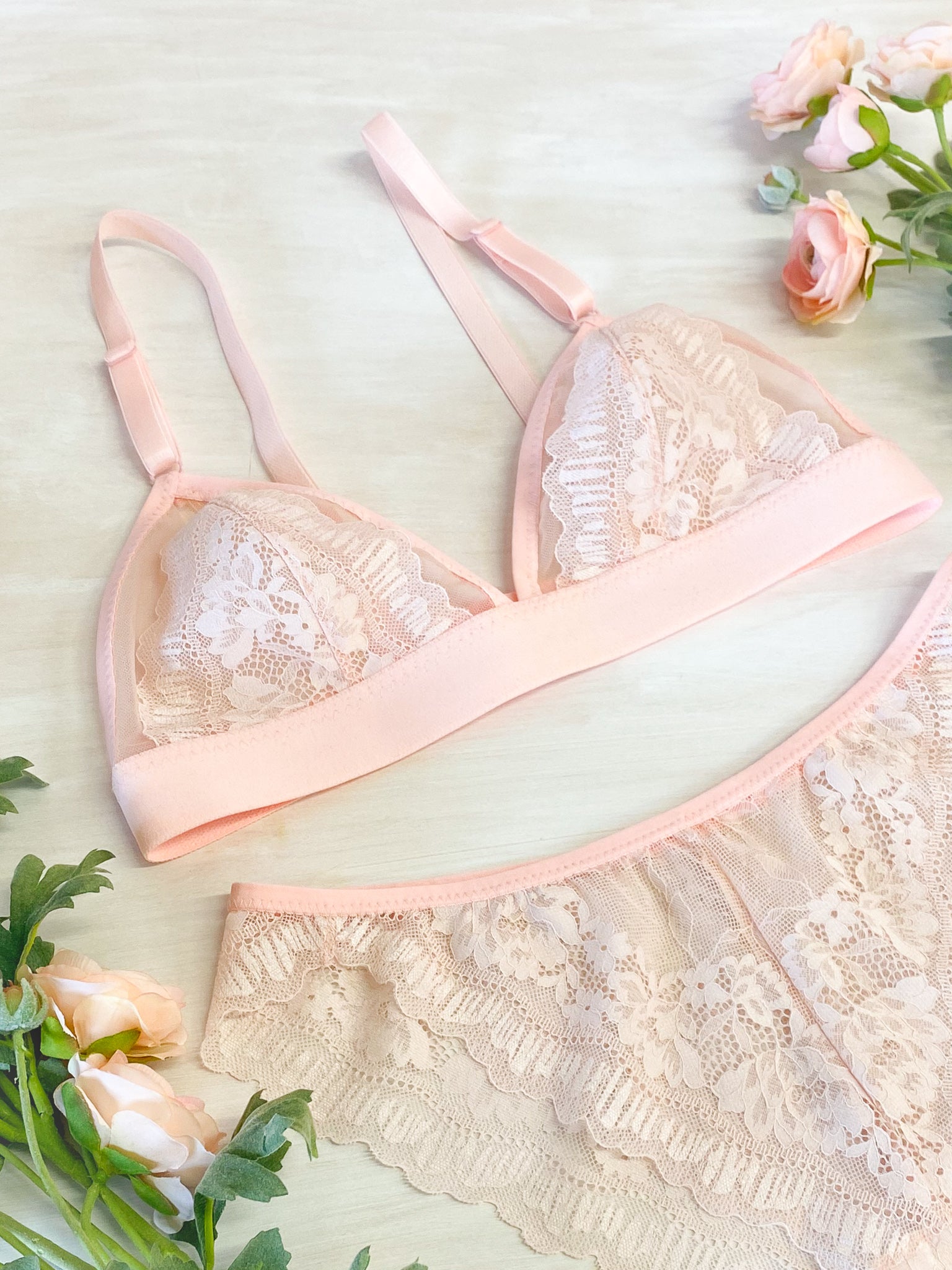 Jordy Bralette Kit | Stretch Lace | Pink Marshmallow – Emerald Erin