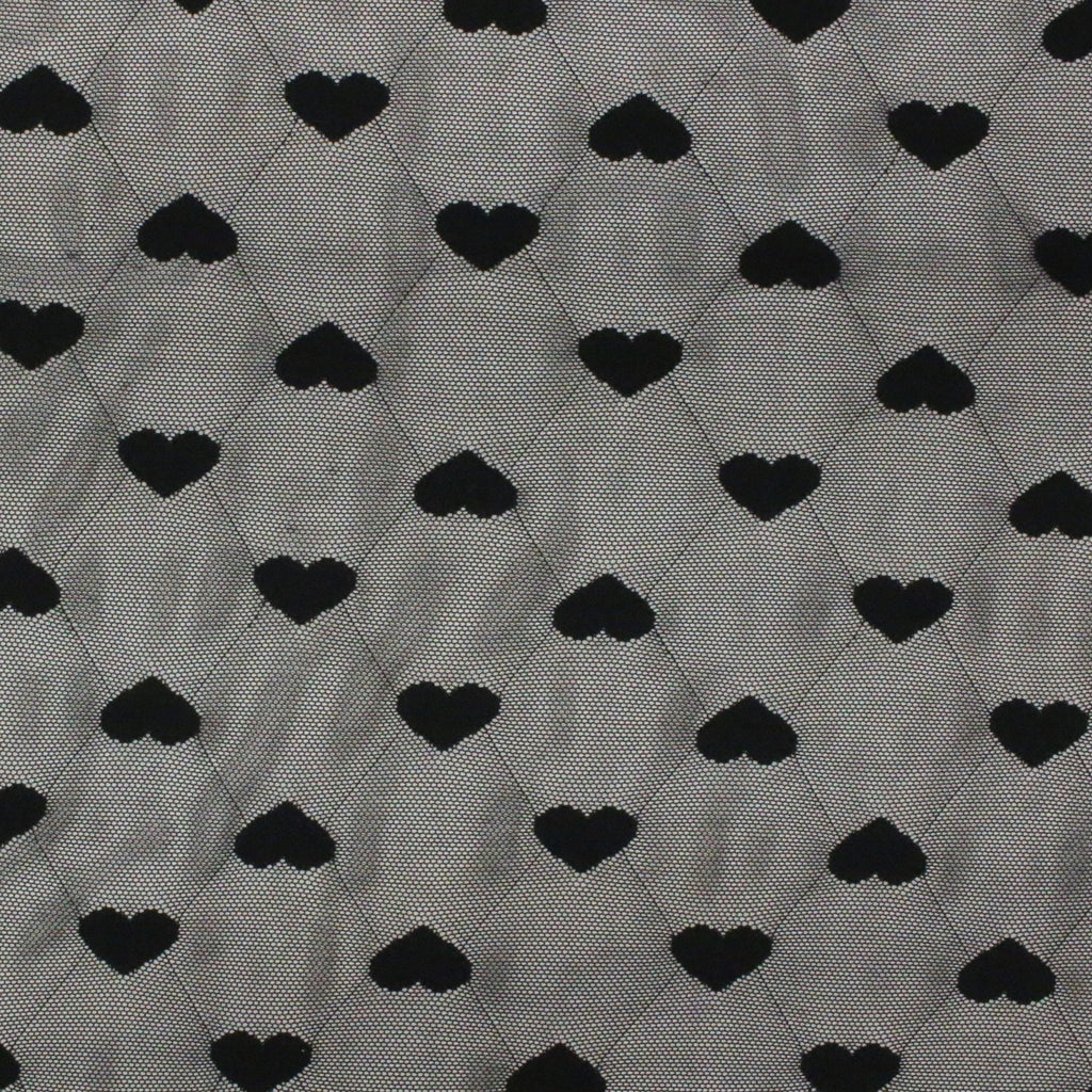 stretch mesh fabric, hearts, valentine's day, bra making fabric, panty fabric, red white or black