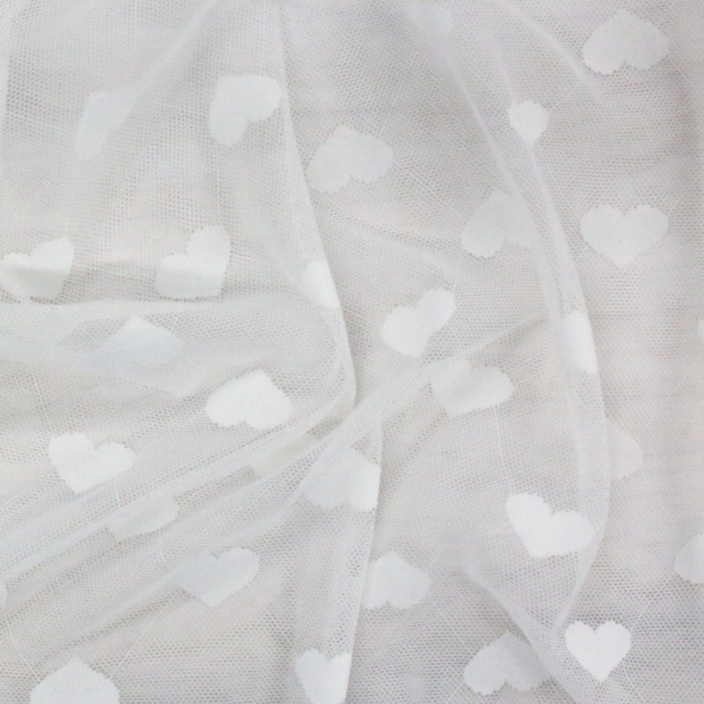stretch mesh fabric, hearts, valentine's day, bra making fabric, panty fabric, red white or black
