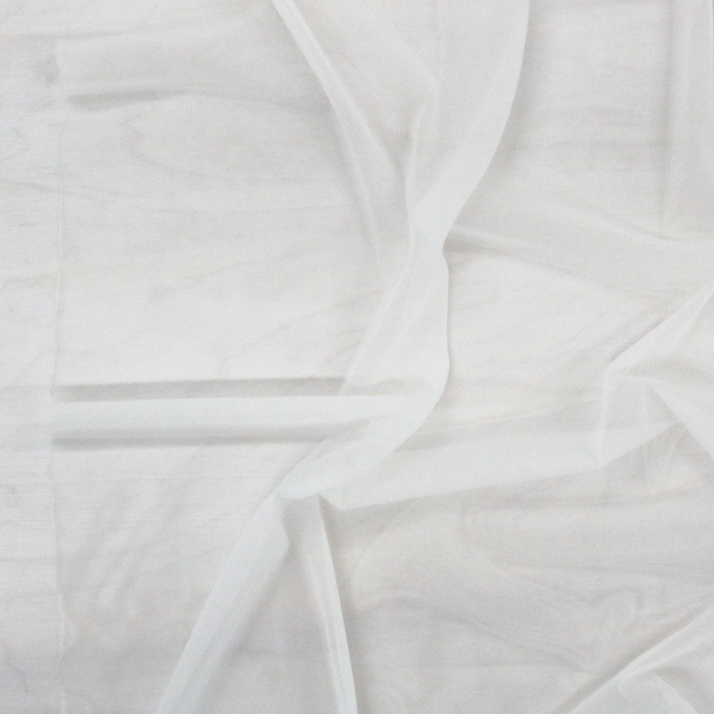super fine stretch mesh in white making fabric